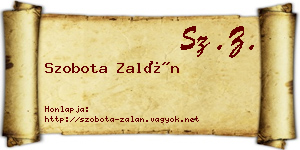 Szobota Zalán névjegykártya